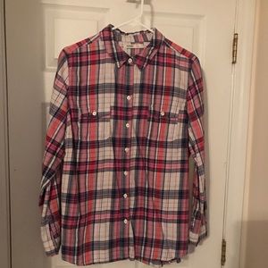 Old Navy brand size M pink plaid flannel